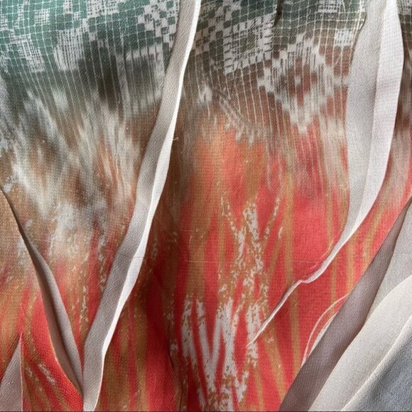 Impress Boho Print Dolman Sleeve Elastic Waist Hem Lightweight Blouse - Picture 15 of 16